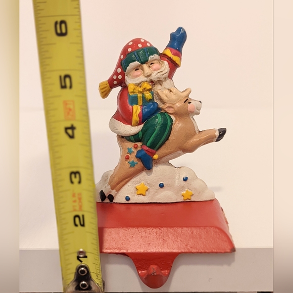 Midwest Santa Claus Riding Reindeer Christmas Stocking Cast Iron - Picture 5 of 12